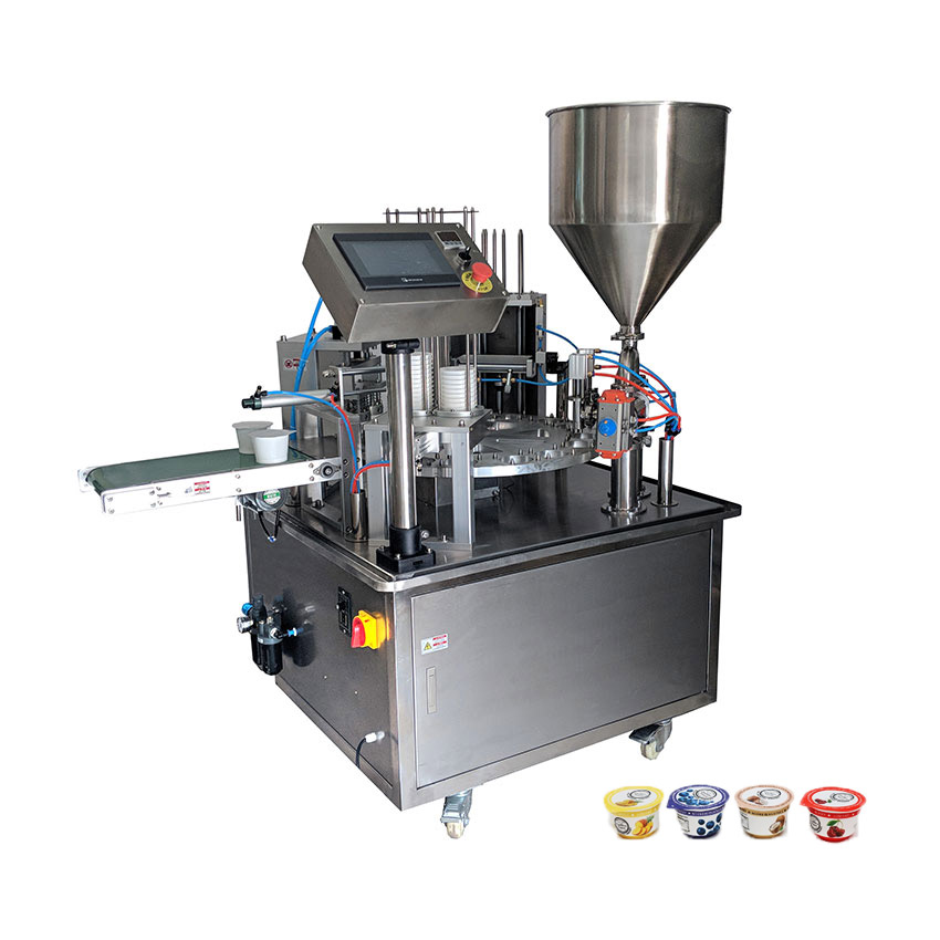 Automatic disc cup filling and sealing machine