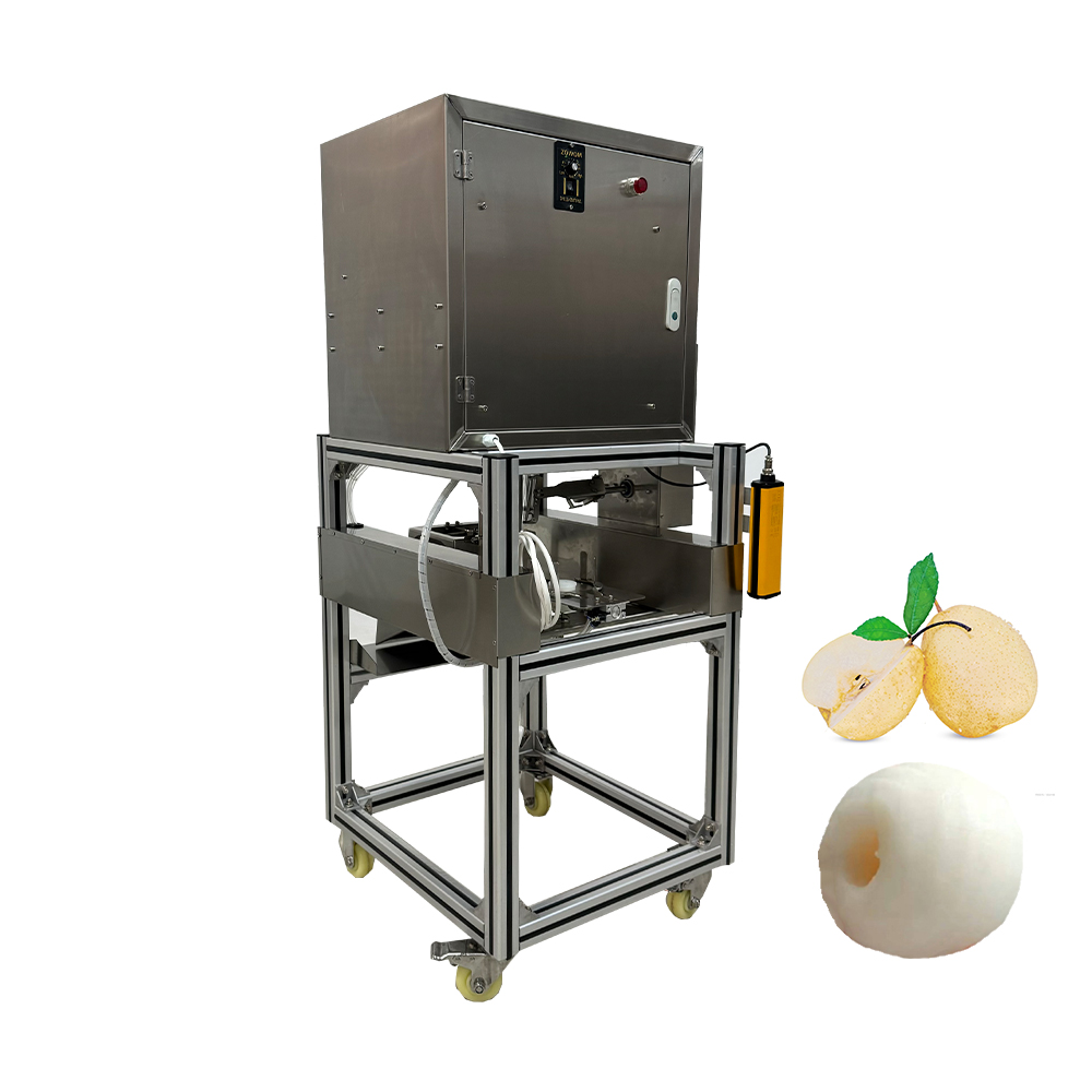 Pear peach peeling and core removing machine